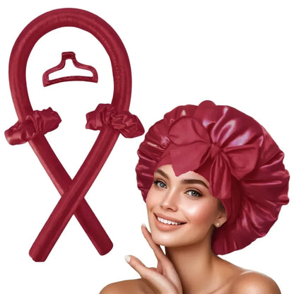 Heatless Curling Rod Headband Soft Hair Curler with Sleeping Bonnet No Heat Hair Rollers Satin Curls Lazy Curlers Styling Tools