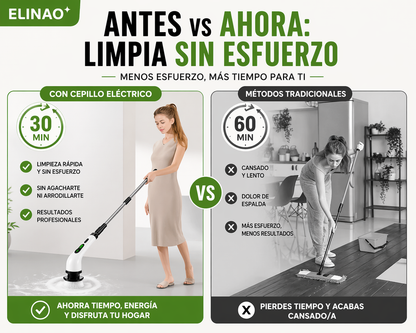 Cepillo Eléctrico de Limpieza 8 en 1 con Mango Extensible